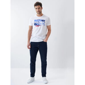 Salsa Jeans pánské bílé tričko s logem - L (0001)